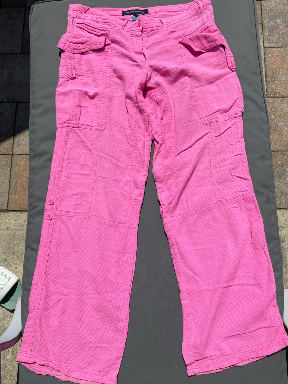 Vintage French Connection Low Rise Hot Pink Cargo-Style Pants Y2K Size 6 - Picture 1 of 5